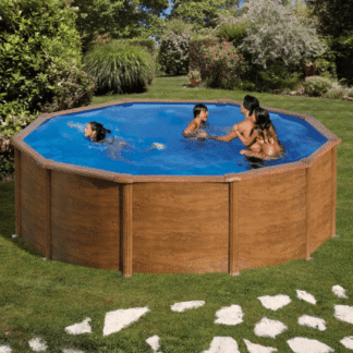 Piscina Gre Pacific Circular Imitación Madera 2 Piscina Gre Pacific Circular Imitación Madera
