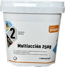 Pastillas multiacción piscina AquaSphere 5 kg – tratamiento completo de cloro, floculante y antialgas
